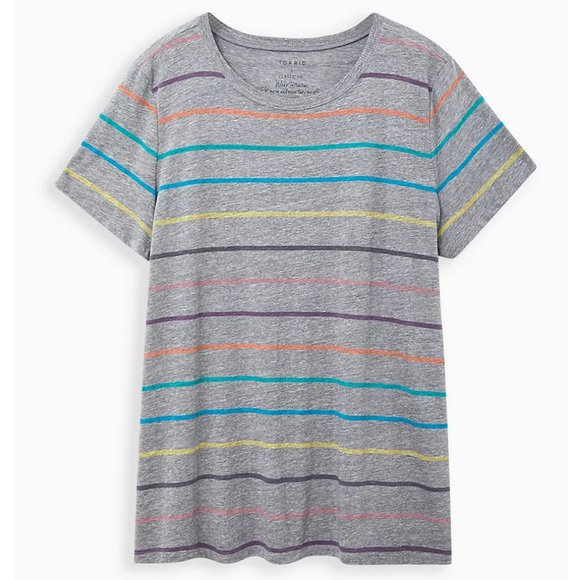 torrid Tops - Torrid Vintage Tee - Triblend Jersey Grey Stripe